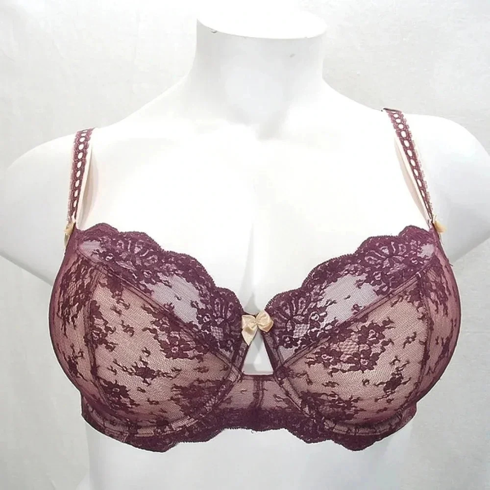 32C Paramour Captivate Unpadded‎ 3 Part Cup UW Bra Grape Wine NWT